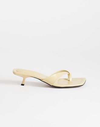 Topshop Solo - Sandali stile sabot color latticello con tacco medio e fascette sottili-Bianco