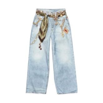 Acne Studios Trompe loeil Baggy Jeans - Dames - Jeans - Blauw - Maat: S