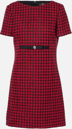 Versace Checked wool-blend tweed mini dress