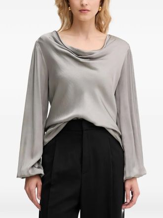 Fracomina cowl-neck long-sleeved top - Grey
