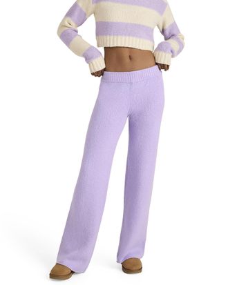 Florence By Mills Womens Mid Rise Wide-Leg Pant Casual, Millie Lavender, M