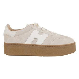 Hogan Sneakers, female, Beige, 6 UK, Beige Suede Trainers with Platform Sole