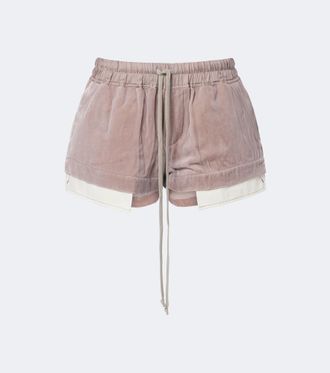 Rick Owens Fog velvet shorts