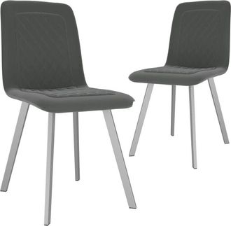 vidaXL Sillas De Comedor 2 Unidades Terciopelo Gris Vidaxl