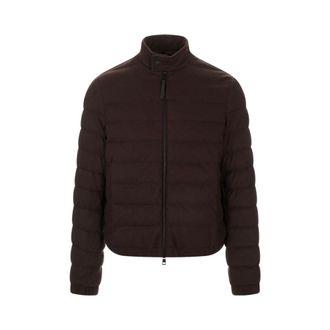 Moncler Down Jackets, male, Brown, Size: XL Luray Cashmere Blend Short Down Jacket