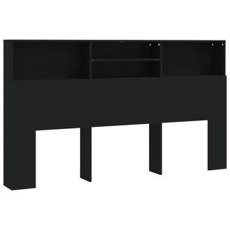vidaXL Mueble Cabecero Negro 180x19x103,5 Cm Vidaxl