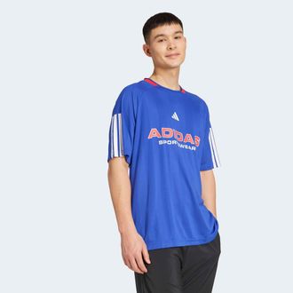 adidas T-Shirt ADIDAS SPORTSWEAR M TIRO JERSEY, Herren, Gr. XXL, blau (semi lucid blau), Obermaterial: 100% Polyester, Rundhals, Shirts T-Shirt, sportlicher 