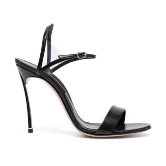 Casadei High Heel Sandals, female, Black, Size: 8 US Black Leather Blade Heel Sandal