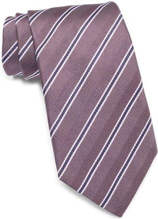 BOSS Stripe Silk Tie in Medium Purple at Nordstrom