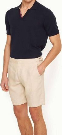 Orlebar Brown Norwich Linen Shorts In Chai