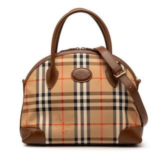 Burberry Pre-owned Burberry Haymarket Check Canvas Dome Satchel Ladies VX5A7XYBEHEDUHR0