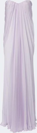Alexander McQueen Draped silk chiffon bustier gown