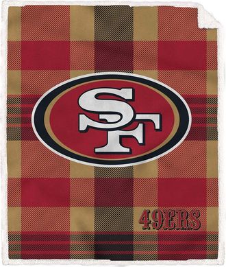 Pegasus Sports San Francisco 49Ers Nfl Team Classic Plaid Sherpa Blanket
