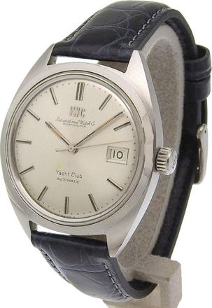 IWC Iwc Schaffhausen Yacht Club Stainless Steel And Leather Watch (Pre-Owned)