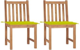vidaXL Sillas De Jard&iacute;n 2 Unidades Madera Maciza De Teca Con Cojines Vidaxl