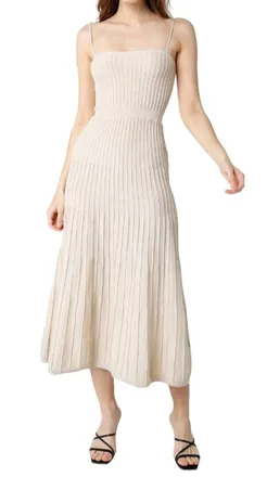 Olivaceous Robbie Midi Dress In Natural