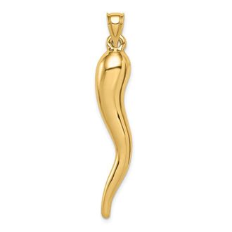 Diamond2Deal 10k Yellow Gold Hollow Italian Horn Pendant