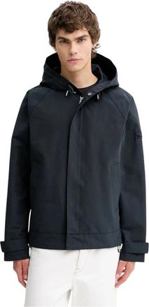 Marc O'Polo Hooded Canvas Jacket - Heren - Zomerjassen - Blauw - S - Katoen - Jassen