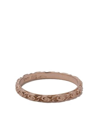 Wouters & Hendrix 18kt rose gold Snail Diamond Chain ring - women - 18kt Rose Gold - 50 - Pink