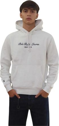 Polo Ralph Lauren Logo-Bedrukte Hoodie - Heren - Hoodies - Wit - M - Katoen - Hoodies & sweatvesten