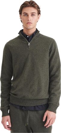 Naadam Mens Signature Cashmere Quarter Zip,Olive,XL