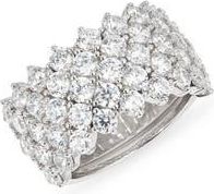 Nordstrom Cubic Zirconia Grid Ring in Clear- Silver at Nordstrom Rack, Size 9