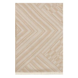 Max Mara Scarves, female, Beige, Size: ONE SIZE Jacquard Wool and Silk Stole