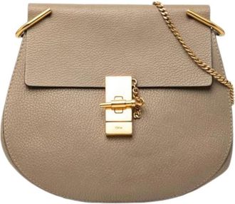 Chlo&eacute; Pre-owned Drew Schoudertas - Dames - Vintage Schoudertas - Grijs - ONE Size - Leer - Vintage