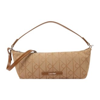 Calvin Klein Emblem Schoudertas - Dames - Tassen - Bruin - Maat: ONE Size Poliester