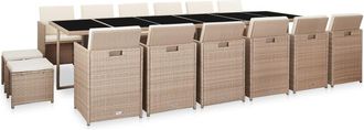 vidaXL Furniture Limited - Set Comedor De Jard&iacute;n 17 Piezas Y Cojines