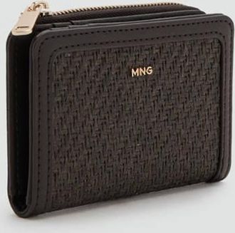 Mango Portafoglio piccolo texture cioccolato - Donna - Taglia unica - MANGO