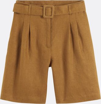 La Redoute Collections Linnen short met plooien