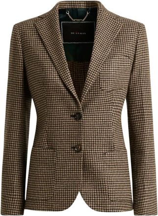 Kiton Jassen, Dames, Beige, S, Kasjmier, Kasjmier Houndstooth Blazer