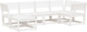 vidaXL 6 Piece Garden Sofa Set White Solid Wood Pine Vidaxl