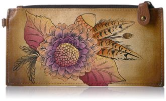 Anuschka womens 1713-RBQ, Handpainted Leather Organizer Wallet,rustic Bouquet multicoloured Size: One size