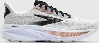 Brooks Womens Ghost 17 Shoes In White/black/rose Gold