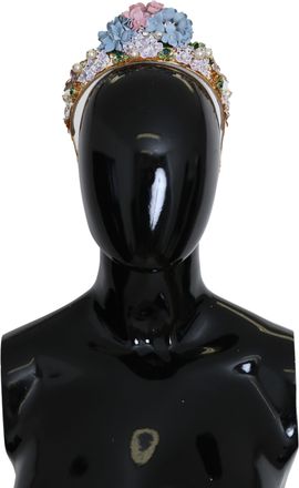 Dolce & Gabbana Gold Crystal Purple Hortensia Headband Crown Womens Diadem