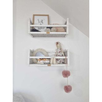 OEM Armario De Pared Rectangular De Mimbre, Color Blanco (1 Ud.)