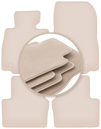 OEM Alfombrillas Premium Beige Para: Mazda 2 Iii Hatchback 2015