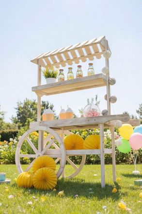 Regalos Miguel Carritos Candy Bar - Carrito Candy Bar Madera Strawberry Envejecido - Madera Natural