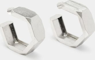 AllSaints Womens Brass Alex Chunky Hexagon Hoop Earrings, Size: One Size