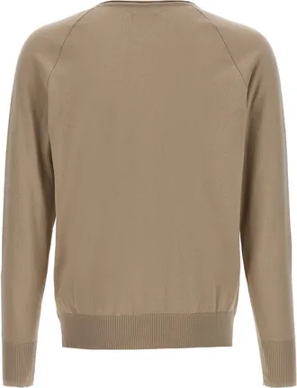 Maryya V-Neck Cotton Sweater - Beige