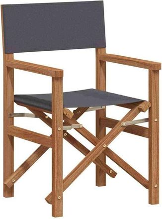 vidaXL Folding Directors Chair Grey 56 x 54 x 87 cm Solid Teak Wood vidaXL
