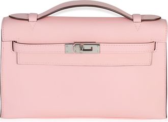 Herm&egrave;s Herm&egrave;s Swift Kelly Pochette Rose Sakura PHW
