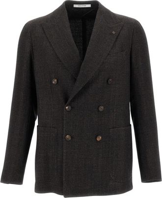 Tagliatore Montecarlo Blazer - Heren - Business blazers - Bruin - L - Wol - Kostuums