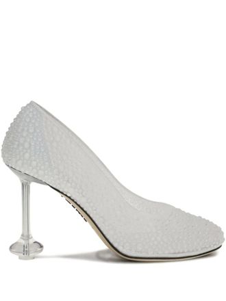 Loewe Pumps con strass 90mm - Bianco