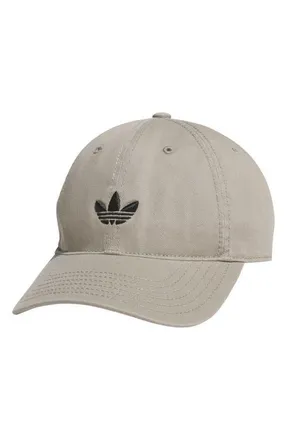 adidas Trefoil Adjustable 6-Panel Baseball Cap in Silver Pebble Grey/Black at Nordstrom
