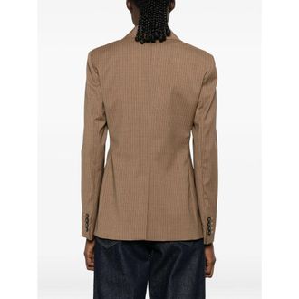 Max Mara Virgin Wool Pinstripe Blazer - Brown
