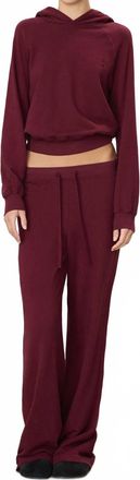 &Eacute;terne Drawstring Wide Leg Sweatpants In Oxblood