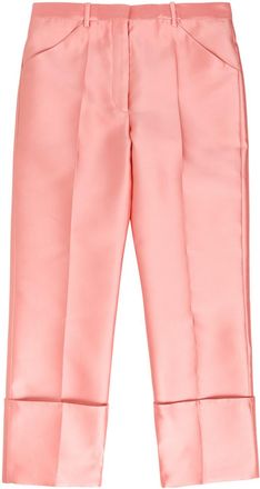 Calvin Klein Eva Turn-up Duchess-satin Trousers - Pink - 38 (UK6 / XS)